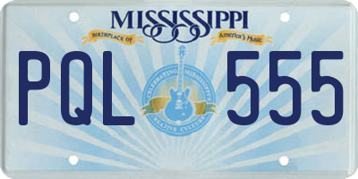 MS license plate PQL555