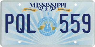 MS license plate PQL559