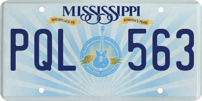 MS license plate PQL563