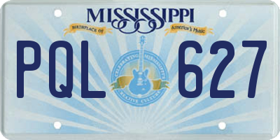 MS license plate PQL627