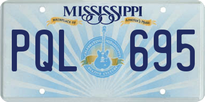 MS license plate PQL695