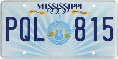 MS license plate PQL815
