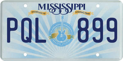 MS license plate PQL899