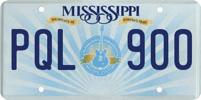 MS license plate PQL900