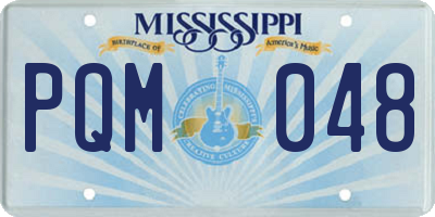 MS license plate PQM048