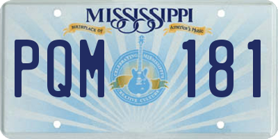 MS license plate PQM181