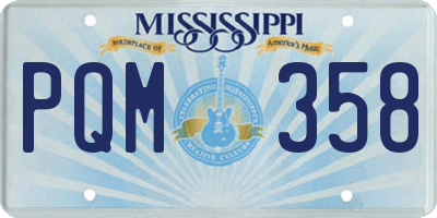 MS license plate PQM358