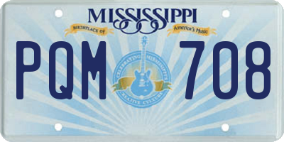 MS license plate PQM708