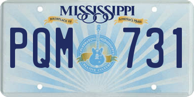 MS license plate PQM731
