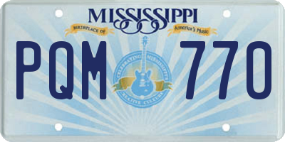 MS license plate PQM770