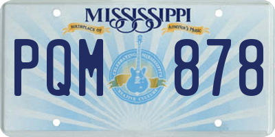 MS license plate PQM878