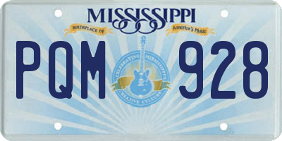 MS license plate PQM928