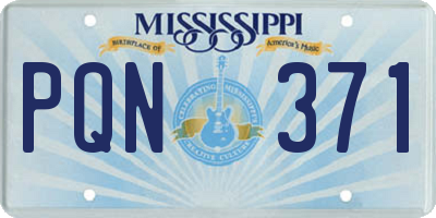 MS license plate PQN371