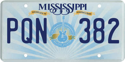 MS license plate PQN382