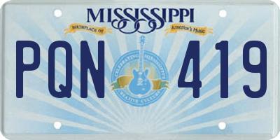 MS license plate PQN419
