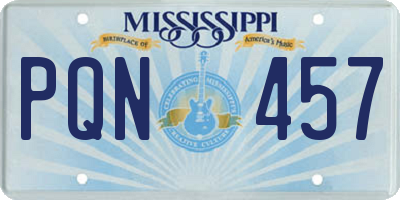 MS license plate PQN457