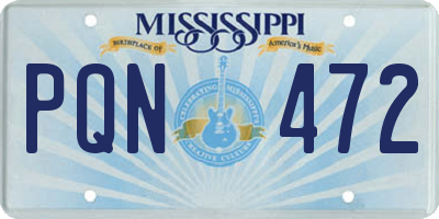 MS license plate PQN472