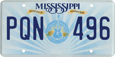 MS license plate PQN496