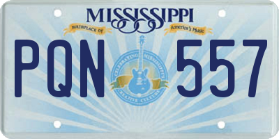 MS license plate PQN557