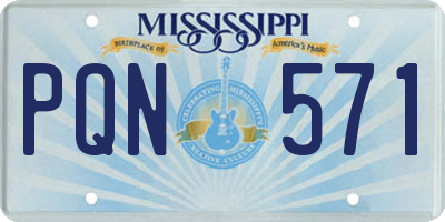 MS license plate PQN571