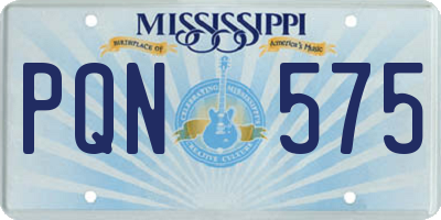 MS license plate PQN575