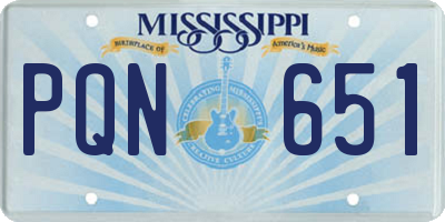 MS license plate PQN651