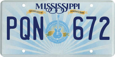 MS license plate PQN672