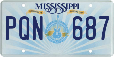 MS license plate PQN687