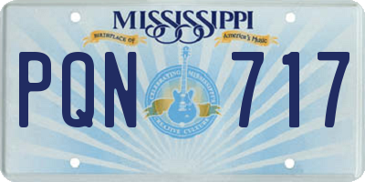 MS license plate PQN717