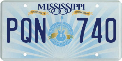 MS license plate PQN740