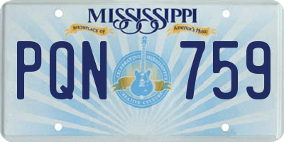 MS license plate PQN759