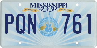 MS license plate PQN761