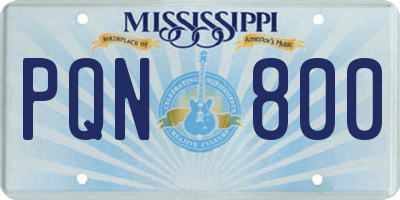 MS license plate PQN800