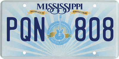 MS license plate PQN808
