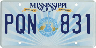 MS license plate PQN831