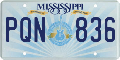 MS license plate PQN836