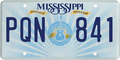 MS license plate PQN841