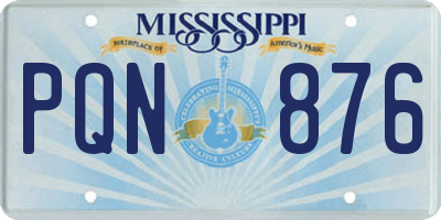 MS license plate PQN876