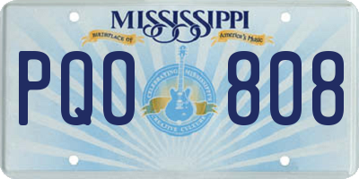 MS license plate PQO808