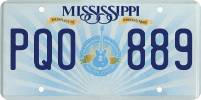 MS license plate PQO889