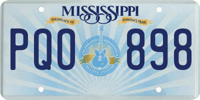MS license plate PQO898