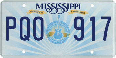 MS license plate PQO917