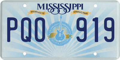 MS license plate PQO919