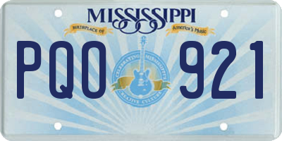 MS license plate PQO921