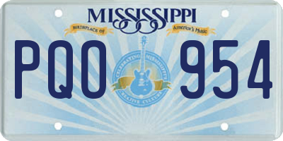 MS license plate PQO954