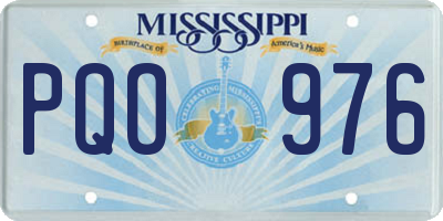 MS license plate PQO976
