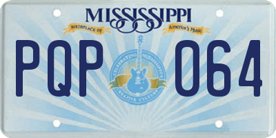 MS license plate PQP064