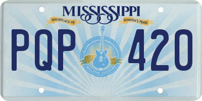 MS license plate PQP420