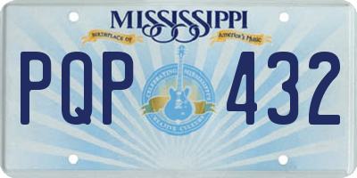 MS license plate PQP432