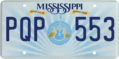 MS license plate PQP553